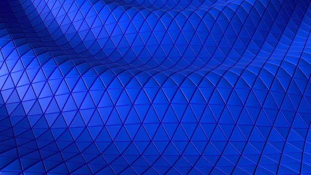 Background of triangles forming a blue wave