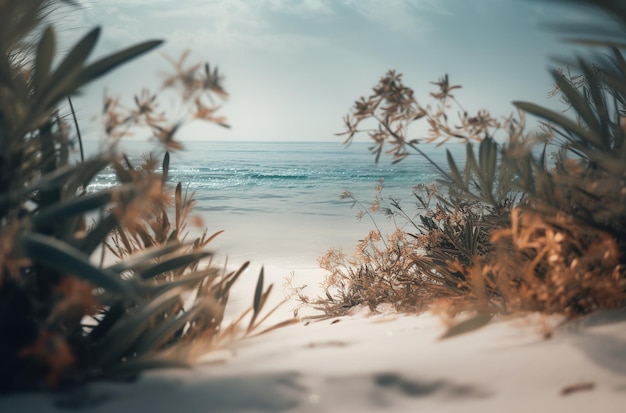 Background of tropical beach ethereal foliage