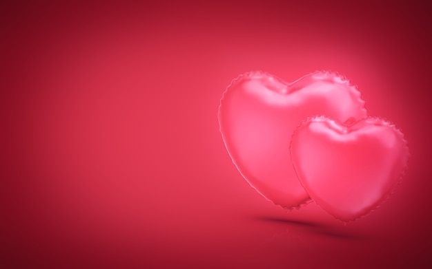 background of two heart balloons for valentines day