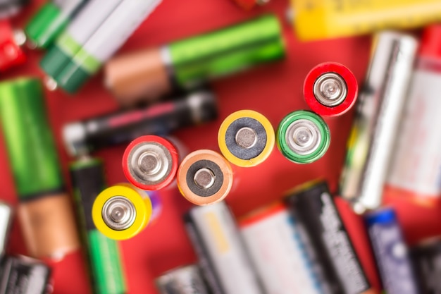 Background of used alkaline batteries