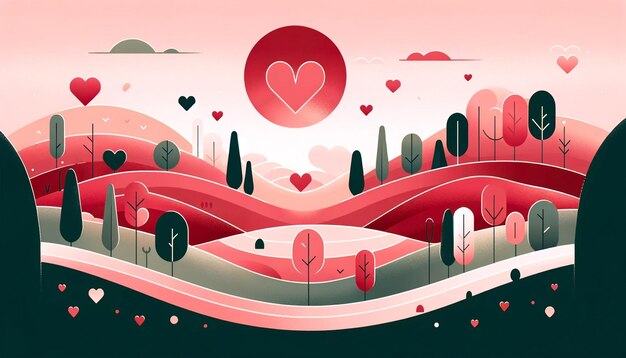 A background valentine day with minimalist style