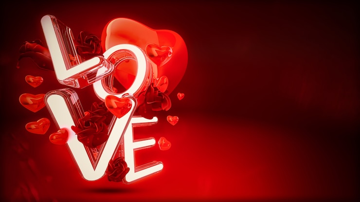 Photo background for valentine's day with the word love