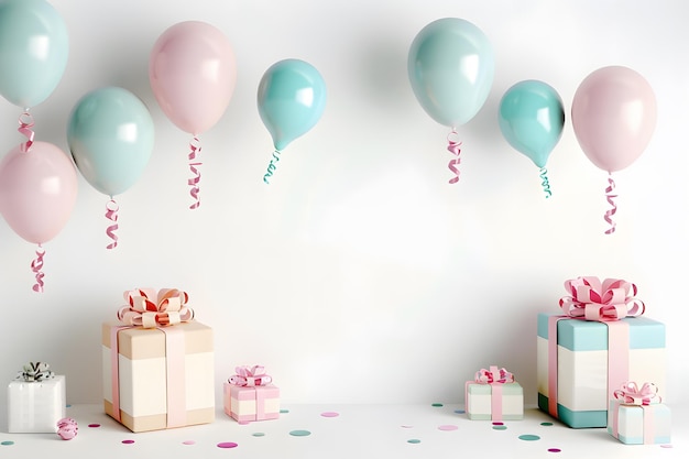 Фонная векторная иллюстрация подарков на день рождения