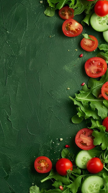 Фото Фоновый овощный салат сближение с пространством для текста