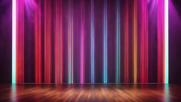 Background vertical abstract lines on stage in the spotlights