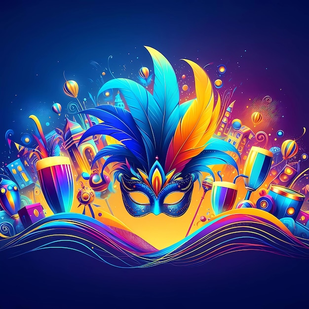 Background Vibrant Colors of Brazilian Carnival