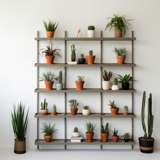 Background wall with shelves and plants