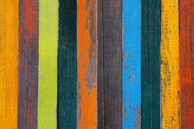 Photo background or wallpaper of multicolored wooden board