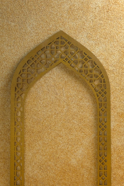 Photo background or wallpaper ramadhan kareem eid mubarak or moslem festive brown and gold color