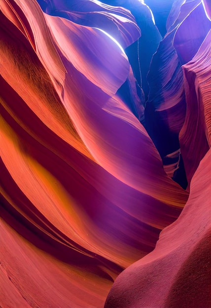 Background wallpaper view of the Antelope Canyon sandstone formations in Arizona the USA Abstract terrain texture banner design with copy space