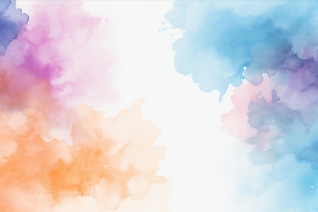 background Watercolor Splash White Blue Palette Vector Dreamy Landscapes SkyBlue Amber