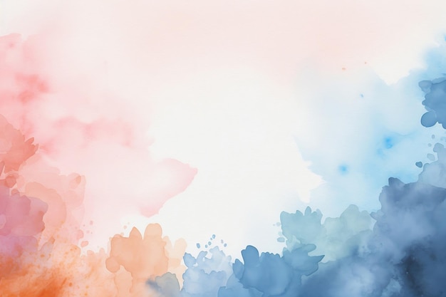 background Watercolor Splash White Blue Palette Vector Dreamy Landscapes SkyBlue Amber