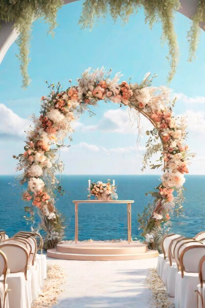 Background for wedding ceremony Decorations and arch for wedding ceremony