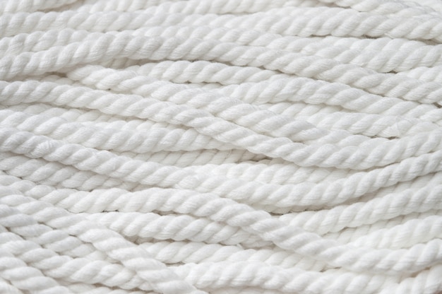 Background of white woven rope.