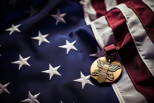写真 アメリカ合衆国退役軍人記念日のメダルの背景