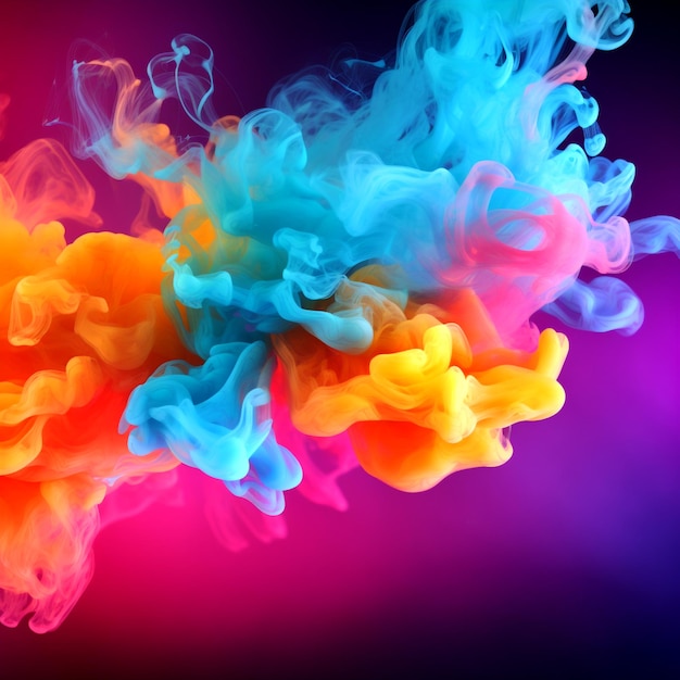 Background with abstract colorful smoke shapes