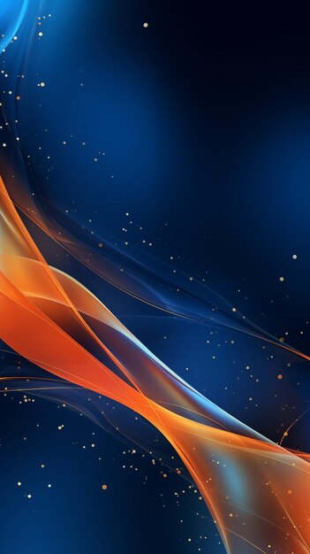 background with abstract orange and blue waves