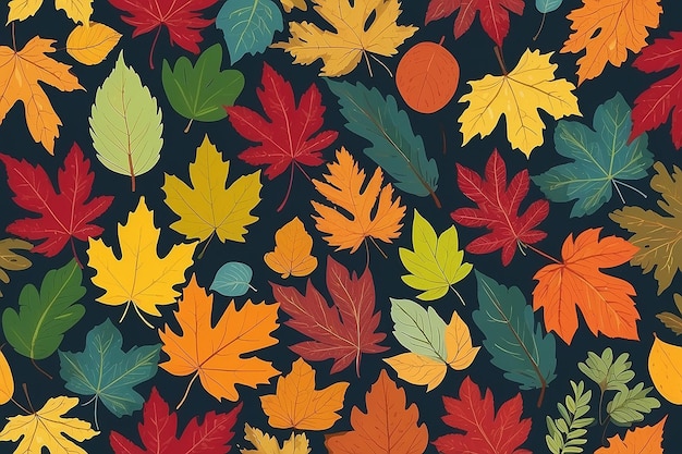 Фон с цветными осенними листьями