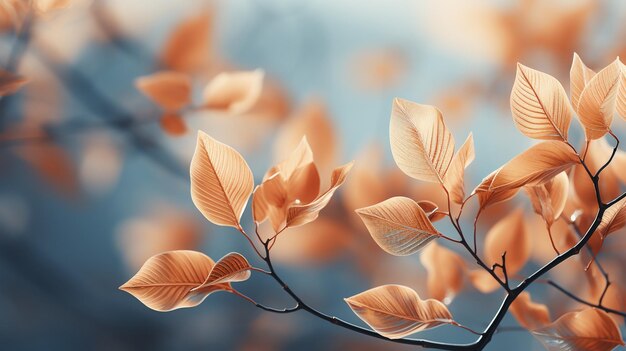 background with autumn leaves in gentle colors