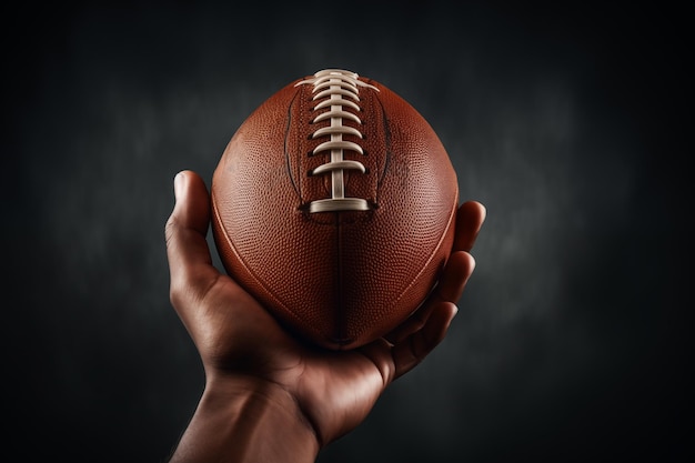 Photo background with a ball and an american football player