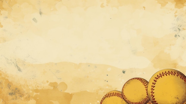Photo background with baseball in mustard color