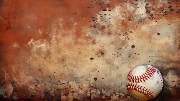 Background with baseball in Rust color