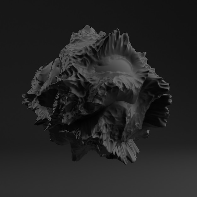 黒の形、テクスチャの背景。 3Dイラスト、3Dレンダリング。