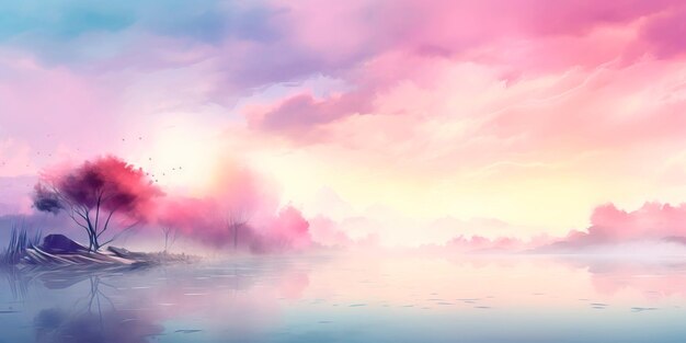 background with a blend of warm and cool tones representing the balance of nature's elements in a peaceful landscape Generative AI