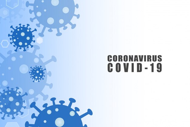 background with blue covid-19 virus