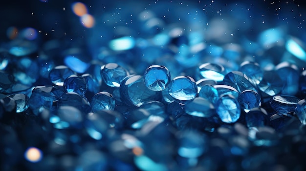 Background with blue crystals gemstones Generative AI
