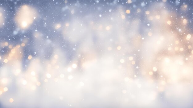 Background with bokeh and snowfall AI