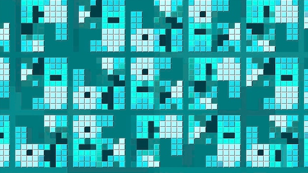 background with bright pixel pattern changing in squares motion pixel retro pattern changing in