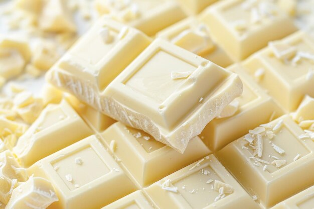 Background with broken white chocolate bars