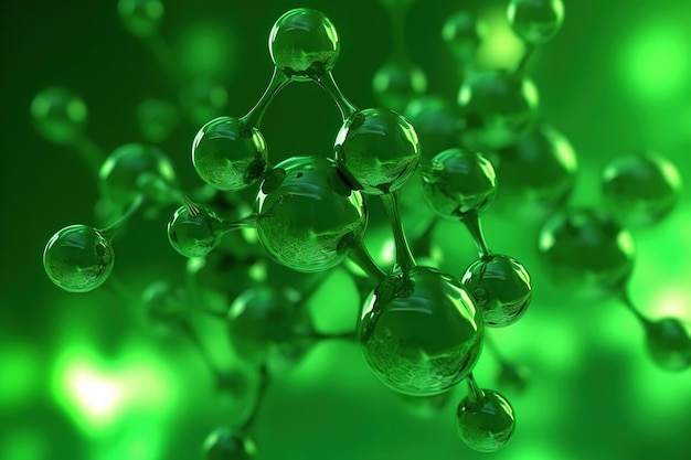 Background with bubbles hydrogen molecule ai generated