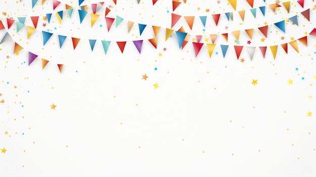 Background with bunting and confetti