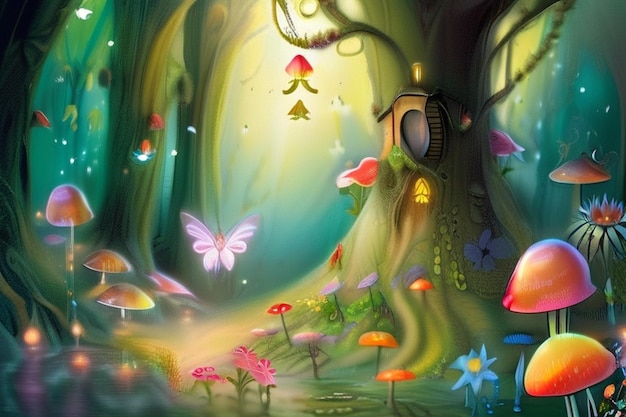 Background with butterflies art