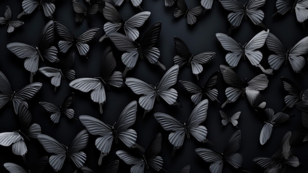 Background with butterflies in Black color