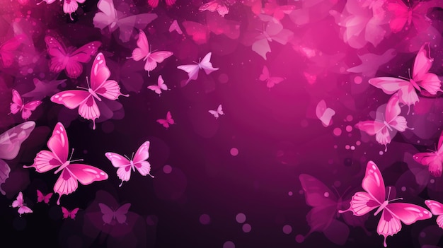 Photo background with butterflies in magenta color