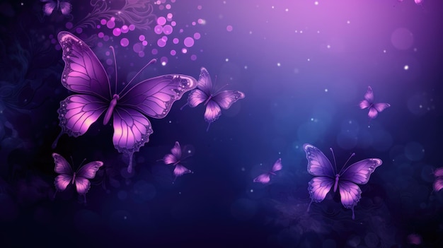 Background with butterflies in Purple color