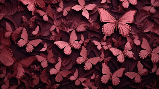 Фон с бабочками цвета розового дерева