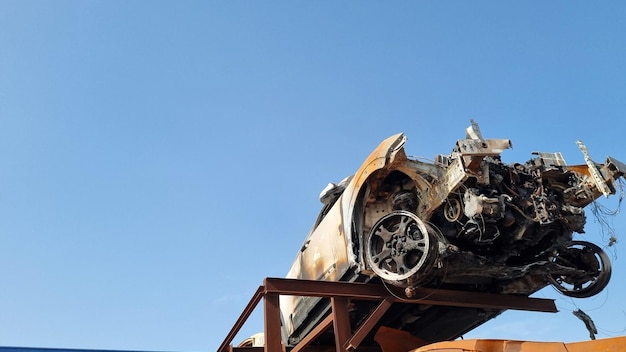 交通事故後の車の背景