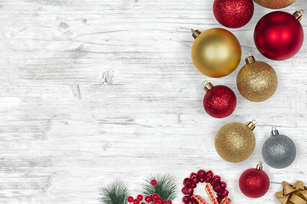 Photo background with christmas balls christmas decoration