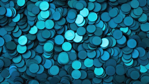 Photo background with coins is azure color