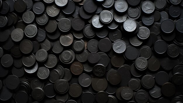 Photo background with coins is charcoal color