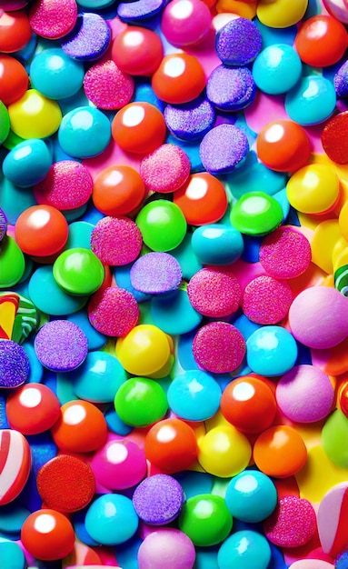 Фон с цветными конфетами