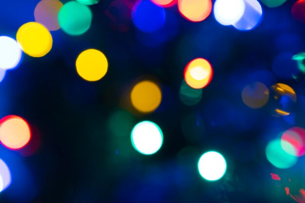 Background with colorful blurred christmas lights