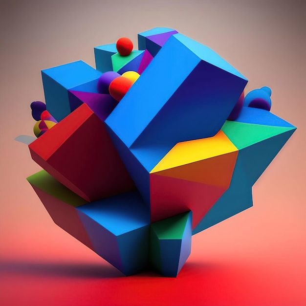 фон с красочными кубиками созданный с помощью генеративного ИИ