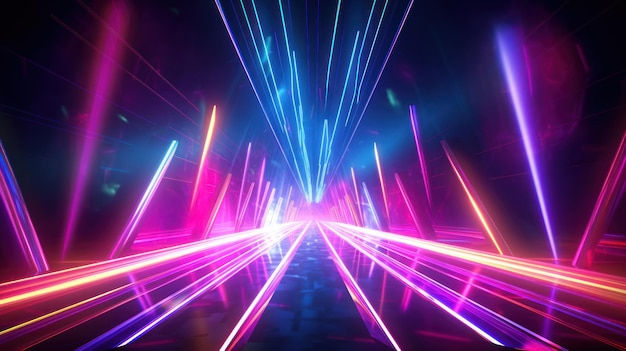 Background with colorful glowing light and speed trials