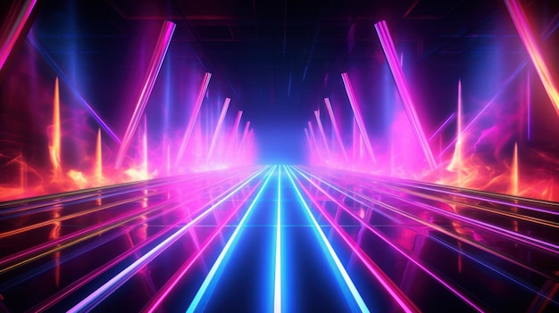 Background with colorful glowing light and speed trials