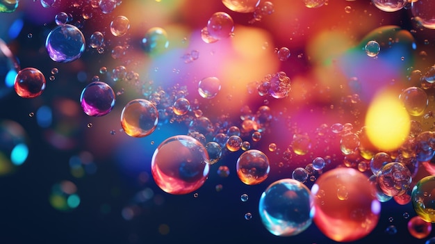 Foto sfondo con bolle colorate e vibranti ai